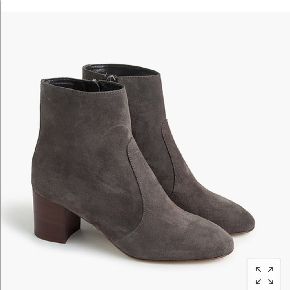 J.Crew Suede Ankle Boots Gray Zip Bootie